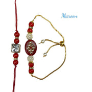 Handmade Rakhi set for bhai bhabhi/ Kids/ bhai / bhabhi/ Wedding Bridal Ganneh -Gana/ Mauli /Piti Vatna Religious Wrist Red Thread/