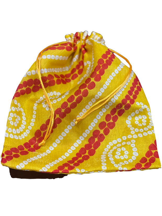 Set of 6 Bandhani Potlis/ bags /Multi Colour/Wedding Favor/Mehendi Favor/Bhaji Bag/ Ramadan favors, Return Gift Pooja, sweets, Eid favors