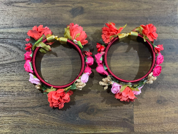 Set of 2 handmade floral bangles, Haldi ceremony, wedding favors, bangle ceremony, Indian bangles