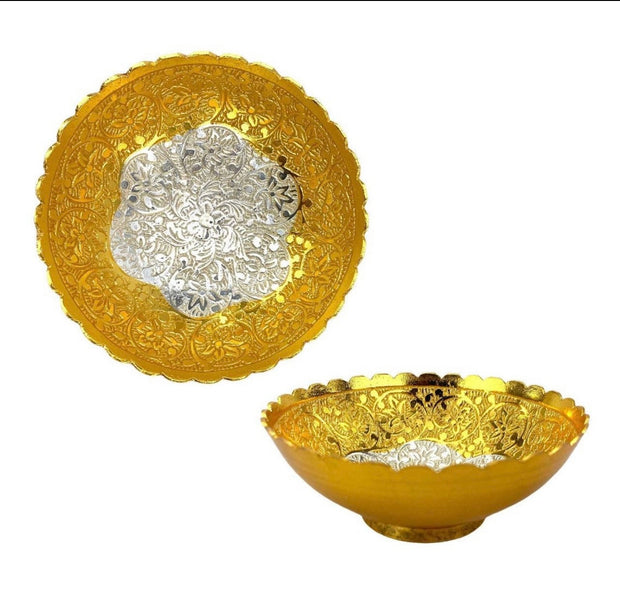 German silver gold bowl,Lohri favors, Housewarming gifts, Indian gifts, diwali gifts, Pooja favors,
