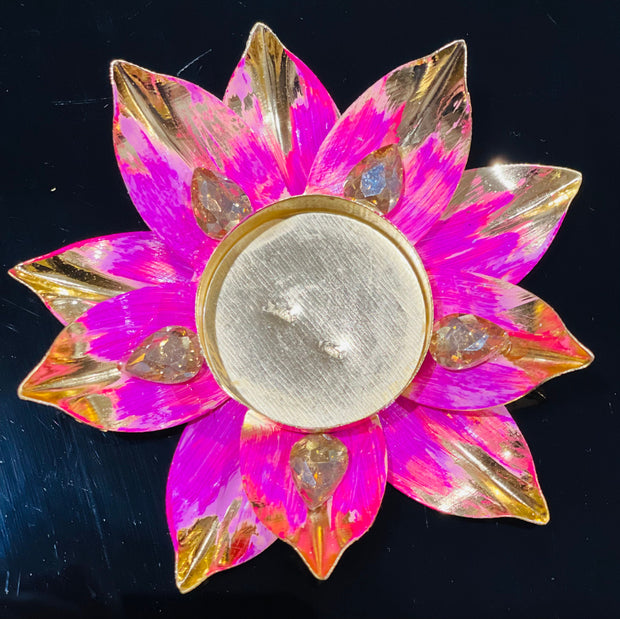 Set of two lotus flower candle holders, home decor, diwali decorations, wedding decorations, diwali gift ,navratri decorations