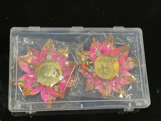 Set of two lotus flower candle holders, home decor, diwali decorations, wedding decorations, diwali gift ,navratri decorations