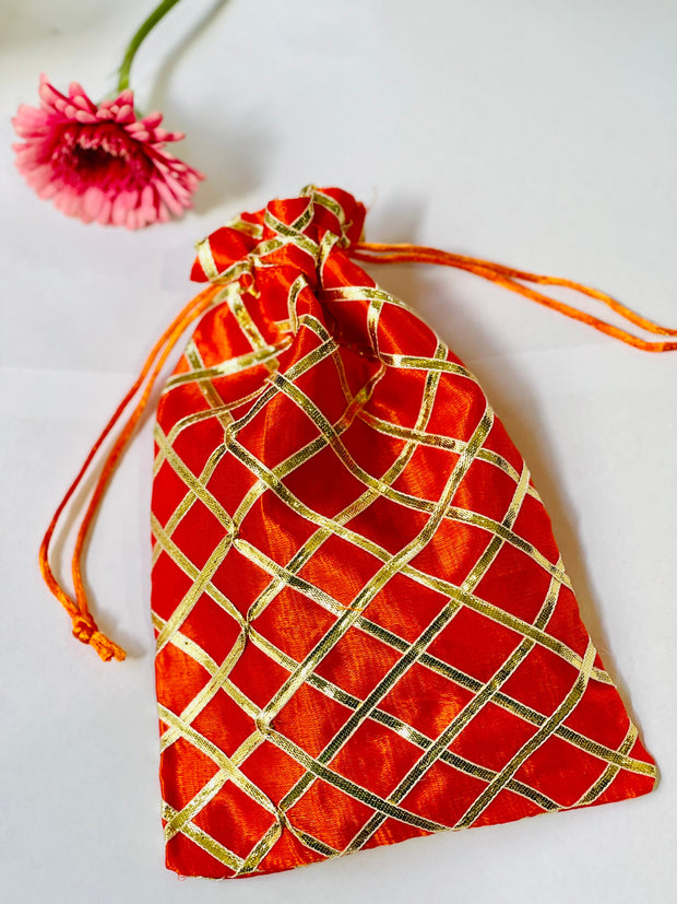 Set of 20 mix colour Gota patti Potlis, wedding favors, housewarming gifts, pooja return gifts,Lohri gift, makar sakranti gifts