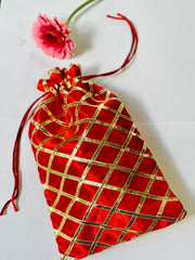 Set of 20 mix colour Gota patti Potlis, wedding favors, housewarming gifts, pooja return gifts,Lohri gift, makar sakranti gifts
