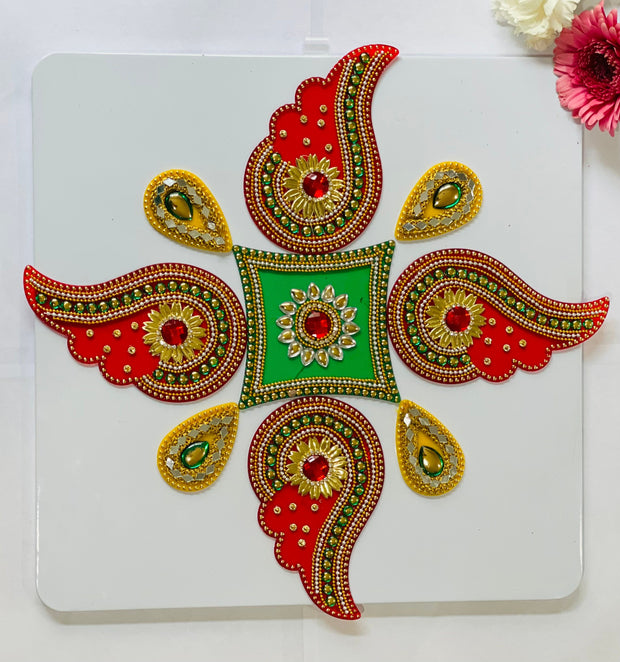 Kundan and pearl Rangoli set, diwali decorations. Wedding decorations, home decor, Diwali 2024