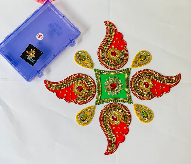 Kundan and pearl Rangoli set, diwali decorations. Wedding decorations, home decor, Diwali 2024