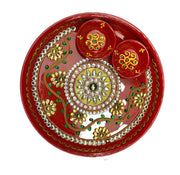Rhinestone Pooja thali, Return gift, navratri pooja, Haldi thali, Diwali gift, Housewarming gift, Diwali pooja thali, pooja return gift