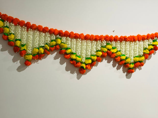 Artificial marigold and jasmine flower toran,double door toran, door valance, Diwali decor, temple decor, navrathri, Ganesh Chaturthi, Melb