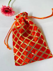 Set of 20 mix colour Gota patti Potlis, wedding favors, housewarming gifts, pooja return gifts,Lohri gift, makar sakranti gifts