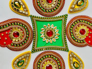 Kundan and pearl Rangoli set, diwali decorations. Wedding decorations, home decor, Diwali 2024
