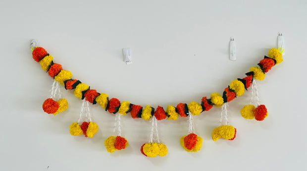 Tuber-rose and marigold toran, navrathri decorations, home decor, day of the dead,entry door decorations, housewarming decorations