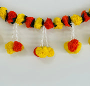 Tuber-rose and marigold toran, navrathri decorations, home decor, day of the dead,entry door decorations, housewarming decorations