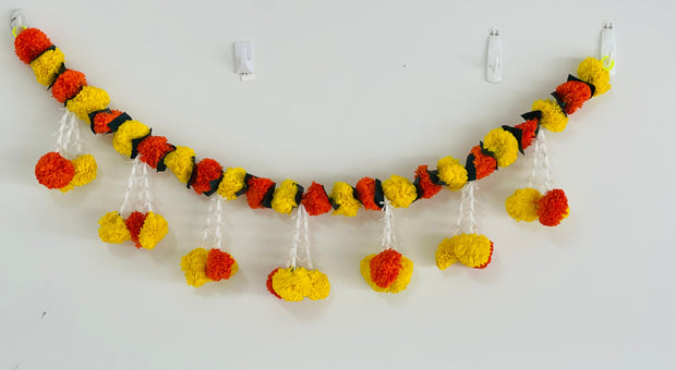 Tuber-rose and marigold toran, navrathri decorations, home decor, day of the dead,entry door decorations, housewarming decorations