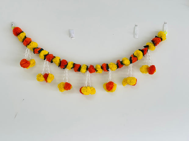 Tuber-rose and marigold toran, navrathri decorations, home decor, day of the dead,entry door decorations, housewarming decorations