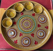 Pooja thali, diya Aarti plate, navratri pooja thali, haldi Kumkum thali, temple, mandir Pooja thali, diwali Pooja thali, Rhinestone thali