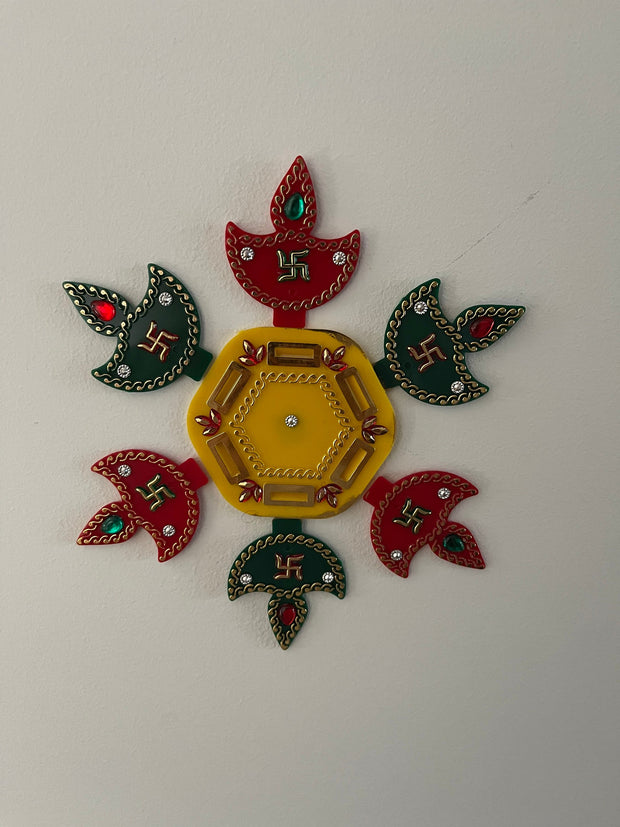Rangoli comes with electric light / Diwali decorations, Diwali decor, entrance decorations, Pooja room decorations, temple decor