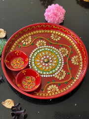 Rhinestone Pooja thali, Return gift, navratri pooja, Haldi thali, Diwali gift, Housewarming gift, Diwali pooja thali, pooja return gift