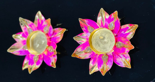 Set of two lotus flower candle holders, home decor, diwali decorations, wedding decorations, diwali gift ,navratri decorations