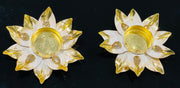 Set of two lotus flower candle holders, home decor, diwali decorations, wedding decorations, diwali gift ,navratri decorations