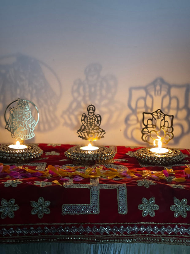 Bell shadow Laxmi mata and Radha Krishna, pooja gift, return gift, favors, house warming gifts