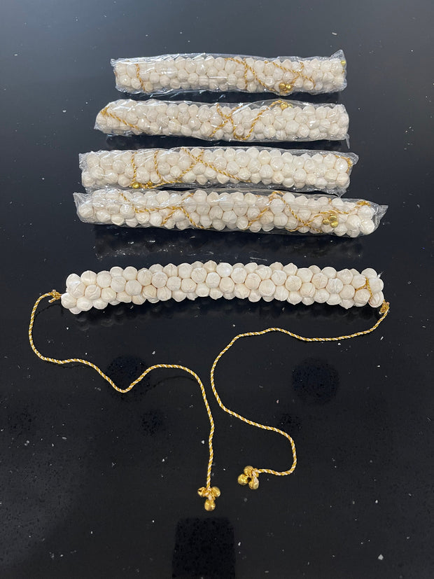 Artificial reusable plain white jasmine gajra, red and white, yellow rose and white , bharatnatyam dance hair accessory, Eid, gajray