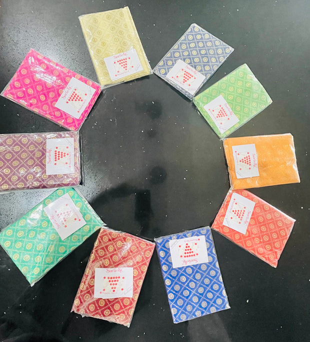 Assorted unstitched sari blouse material, blouse pieces, Pooja favors, varalakshmi favors, thamboolam favors, half saree favors, ugadi