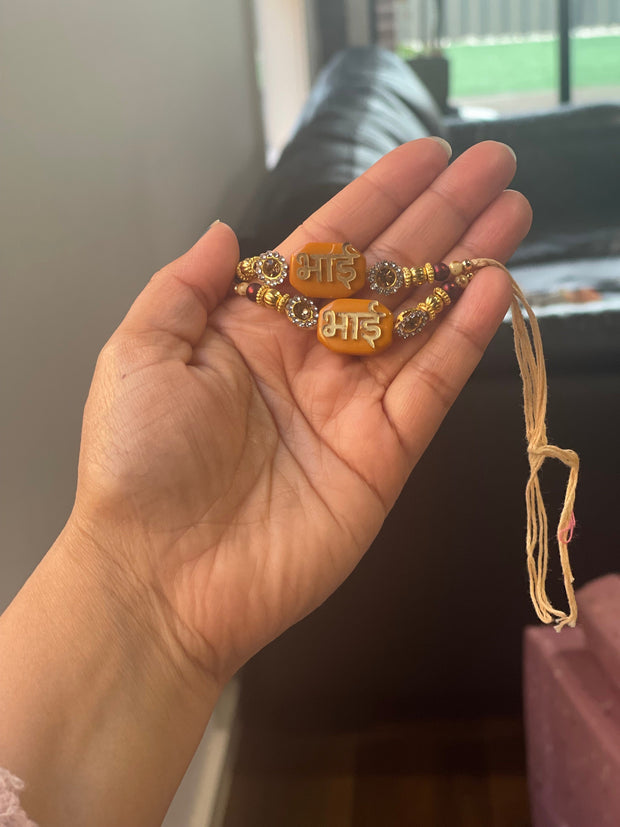 Handmade rakhi bhai with roli and chawal ,Rakhi bhai/ Rakhi for brother/ Rakshabandhan/ Mauli /  Rakhi for bhai/ Rakhri/ Raksha Bandhan