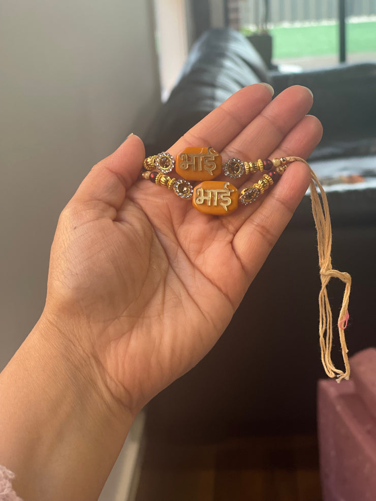 Handmade rakhi bhai with roli and chawal ,Rakhi bhai/ Rakhi for brother/ Rakshabandhan/ Mauli /  Rakhi for bhai/ Rakhri/ Raksha Bandhan