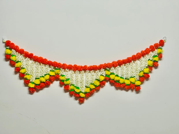 Artificial marigold and jasmine flower toran,double door toran, door valance, Diwali decor, temple decor, navrathri, Ganesh Chaturthi, Melb