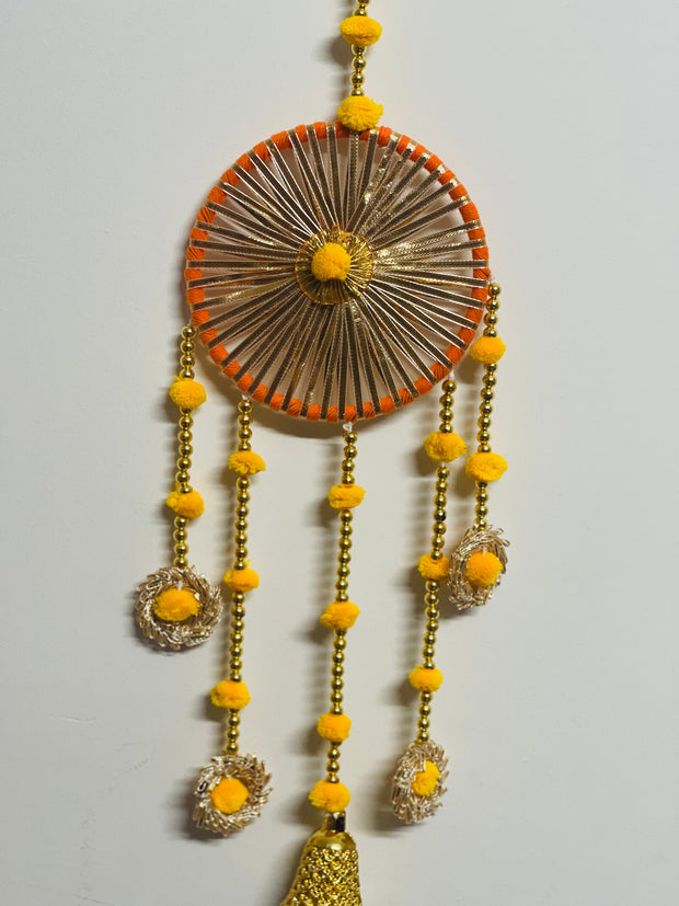 Pompom round hanging, Diwali decorations, home decorations, festival decorations, Christmas decorations, new year decorations, Lohri decor