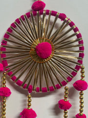 Pompom round hanging, Diwali decorations, home decorations, festival decorations, Christmas decorations, new year decorations, Lohri decor