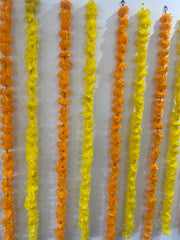 Pack of 5 Marigold flower strings baby shower decorations, holi decor, housewarming decorations, festive decor,paath, pooja& diwali decor