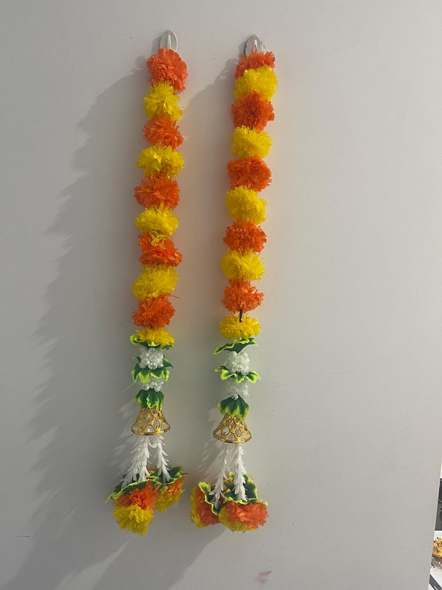 Set of 2 marigold mix strings, Diwali decorations, home decorations, housewarming decorations, Indian gifts and decorations