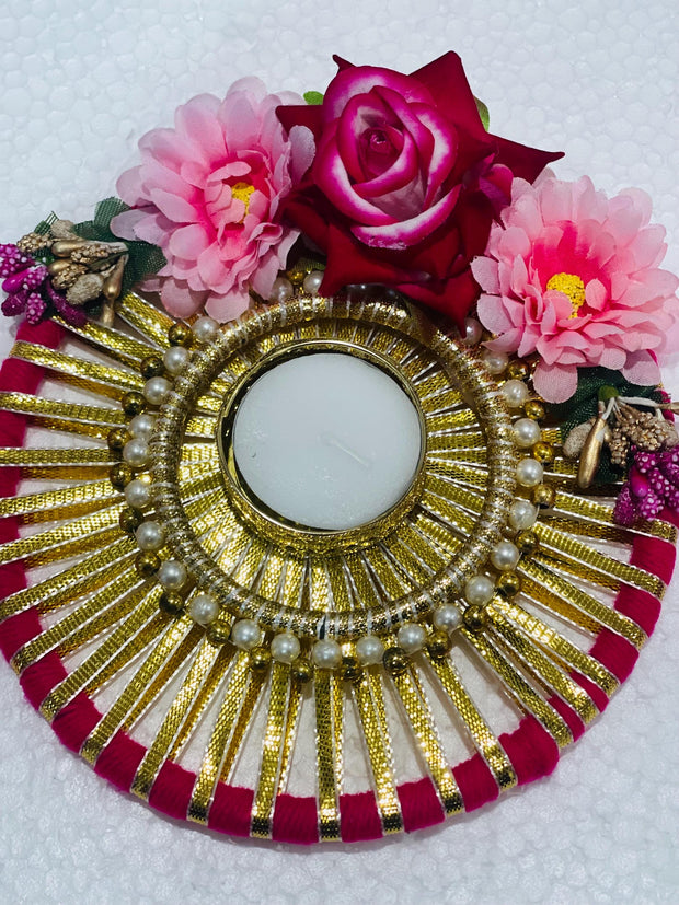 Rose flower candle holder, diwali decorations, home decorations, stair decorations, outdoor decorations, gifting, corporate gifts