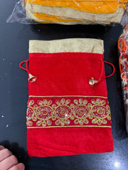 Velvet embroidered potli bag,potlis, potlis for gifts and favors, Eid favors, navratri gifts for kanjaks, housewarming, ugadi gifts