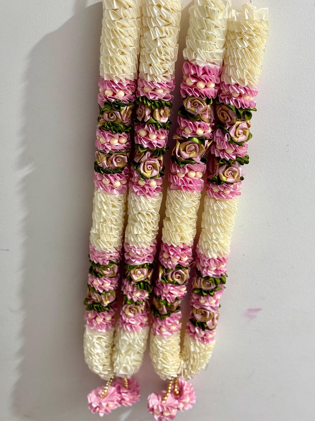 Set of 2 Artificial Wedding Garland, varmala, Statue idol haar, Nikah ceremony, Wedding Garland, marriage, haar, garland, Satin Pink Rose