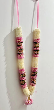 Set of 2 Artificial Wedding Garland, varmala, Statue idol haar, Nikah ceremony, Wedding Garland, marriage, haar, garland, Satin Pink Rose