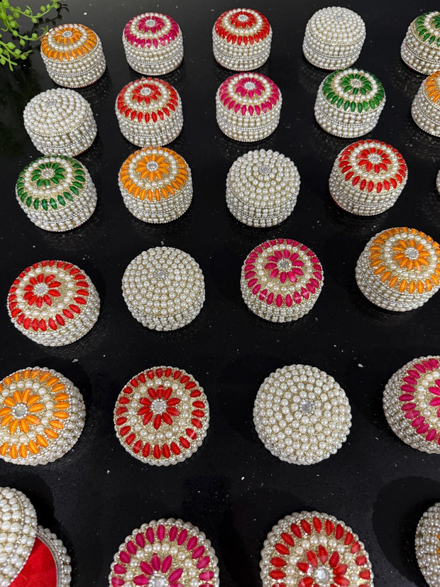 Pearl jewellery box, housewarming favors, holi favors, baby shower favors, return gifts, golu gifts, varalakshmi gifts, cute favors