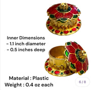 Pack of 10 sindoor box, kumkum holder, gifts, wedding favors, , Indian brides, Indian favors, thambolam gifts. Half sari, varalakshmi vratam