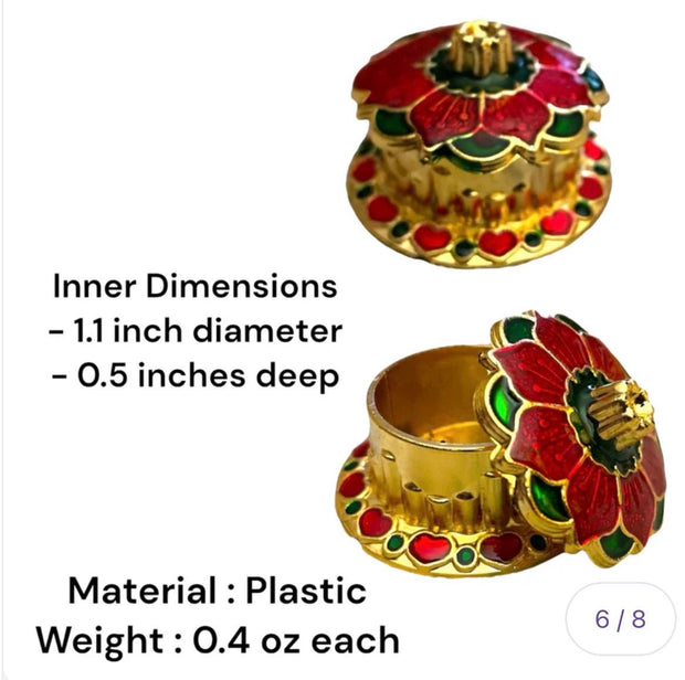 Pack of 10 sindoor box, kumkum holder, gifts, wedding favors, , Indian brides, Indian favors, thambolam gifts. Half sari, varalakshmi vratam