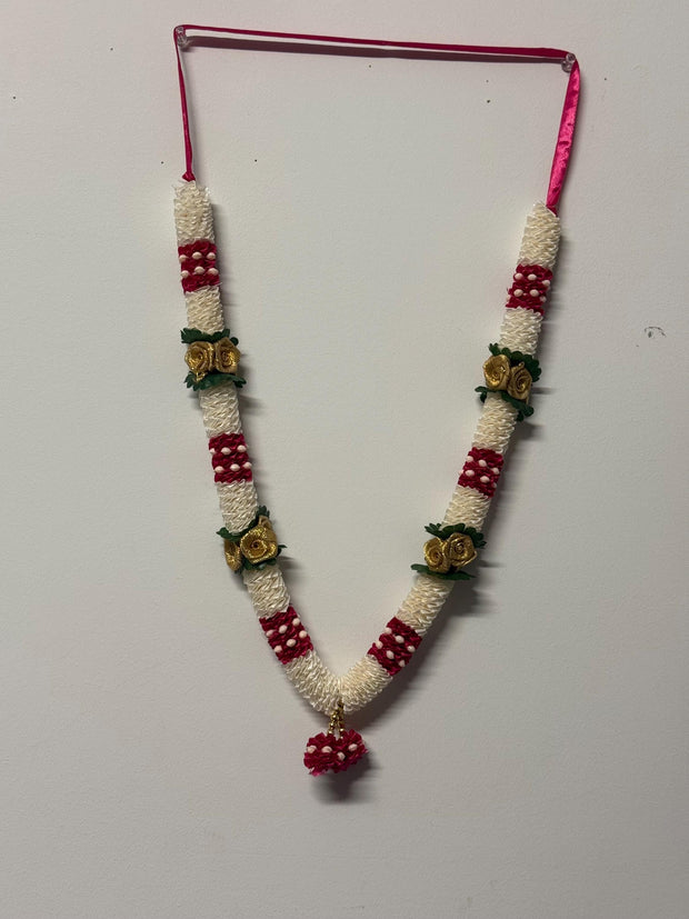 Artificial indian Pooja garland, milni haar, Rose Garland, satin haar for god, Statue idol haar, Haar for god,Garland
