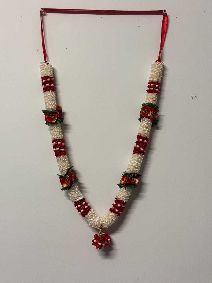 Artificial indian Pooja garland, milni haar, Rose Garland, satin haar for god, Statue idol haar, Haar for god,Garland