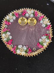 Decorative Handcrafted thali/ plate/haldi kumkum holder,babyshower gift, return gifts, housewarming gift,Pooja favors, eidi