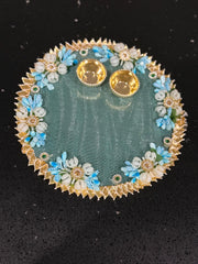 Decorative Handcrafted thali/ plate/haldi kumkum holder,babyshower gift, return gifts, housewarming gift,Pooja favors, eidi