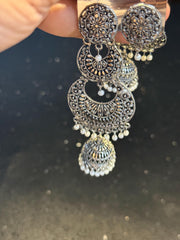 Oxidised long earrings,Jewellery, navratri jewellery, perfect for gifting