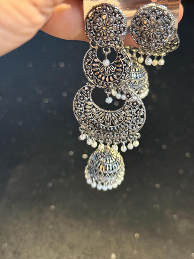 Oxidised long earrings,Jewellery, navratri jewellery, perfect for gifting