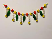 Marigold and jasmine flower toran with mango leaves, navratri decor, ugadi ,sangeet/mehandi, wedding decor, festive decor, diwali decor