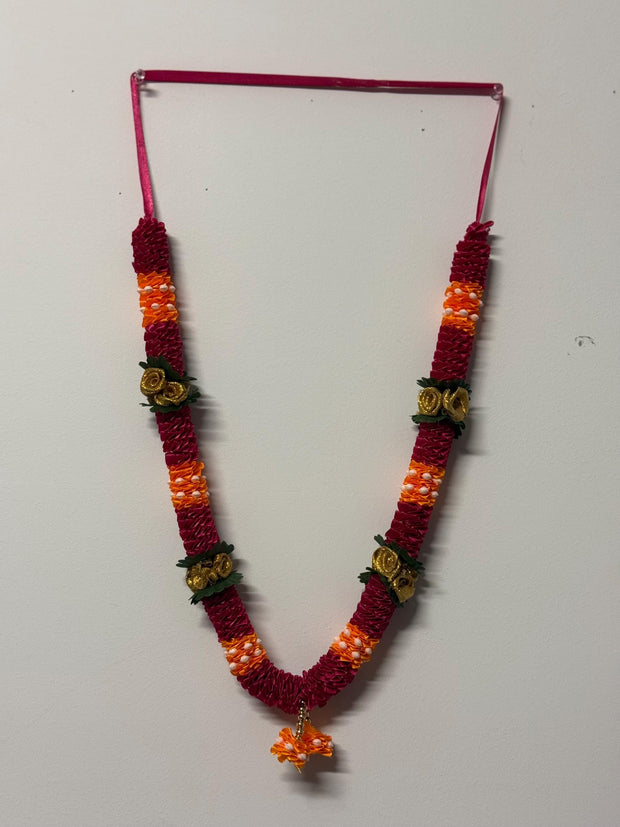 Artificial indian Pooja garland, milni haar, Rose Garland, satin haar for god, Statue idol haar, Haar for god,Garland