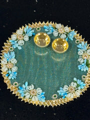 Decorative Handcrafted thali/ plate/haldi kumkum holder,babyshower gift, return gifts, housewarming gift,Pooja favors, eidi
