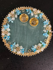 Decorative Handcrafted thali/ plate/haldi kumkum holder,babyshower gift, return gifts, housewarming gift,Pooja favors, eidi